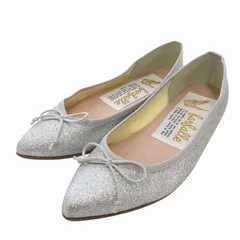 ファルファーレ farfalle バレエシューズ フラット リボンモチーフ グリッター ラメ 37 シルバーカラー /FF ■SH
