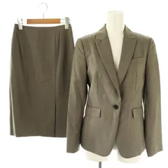 ユナイテッドアローズ UNITED ARROWS セットアップ スーツ 背抜きウールテーラードジャケット タイトスカート 34 グレージュ /MI ■OS