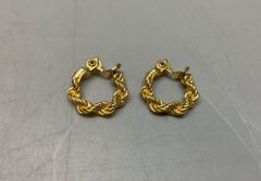セリーヌ ノット スモールフープ ゴールドフィニッシュ ブラス 両耳