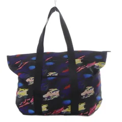 ザラ ZARA トートバッグ ショルダーバッグ プリント柄 ナイロン ブラック /YO5