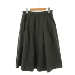 ボールジー BALLSEY トゥモローランド タックミディスカート フレアスカート 38 チャコールグレー /ES ■OS