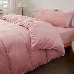 毛布にもなる2WAY仕様 布団掛けカバー かけ布団カバー 掛けふとんカバー 静電気防止 静電気防止 速乾 抗菌防臭 吸湿発熱 極細マイクロファイバー 8ヶ所紐付き 秋冬用 (ピンク あったか 掛け布団カバーセミダブル：170x210cm) 掛け布団カバー