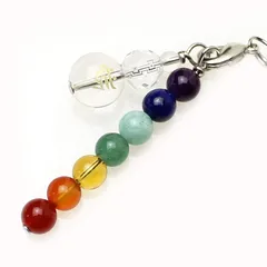 【新品】 [厄除け　お守り] 【守護梵字ストラップ】 七色 ストラップ 厄年贈り物 パワーストーン 数珠 (午（サク・勢至菩薩）) 0