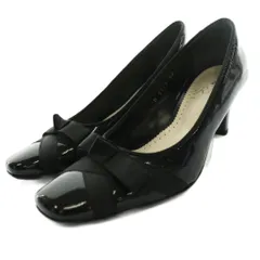 リズラフィーネ Riz raffinee リボンパンプス エナメル 22cm 黒 ブラック /SS ■OS