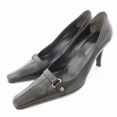 セルジオロッシ Sergio rossi パンプス スクエアトゥ ハイヒール 35 22cm 黒 ブラック /UD