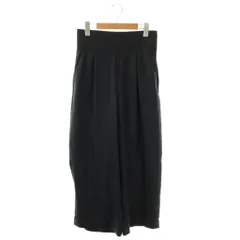 グリーンレーベルリラクシング ユナイテッドアローズ green label relaxing FM リネンライク トリアセP ハイウエスト ワイドパンツ 36 紺 ネイビー /AQ ■OS