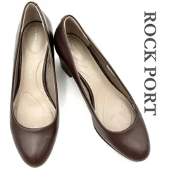 ROCK PORT パンプス 本革 チャンキーヒール ブラウン 450T