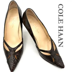 COLE HAAN ハイヒール 本革 クロコ ピンヒール ブラウン 547T