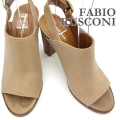 FABIO RUSCONI カバードサンダル レザー ブラウン 888A