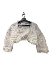 グレースコンチネンタル GRACE CONTINENTAL レースショートカーディガン 長袖 36 白 ホワイト ■FY