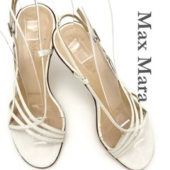 Max Mara サンダル 本革 バックストラップ ホワイト 952A