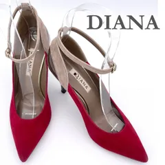 DIANA ハイヒール スエード エナメル レッド 1345A