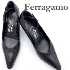 Ferragamo パンプス 本革 リボン ブラック 1398A