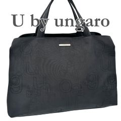 美品】ungaro トートバッグ ブラック レザー ロゴ型押し A4 - メルカリ