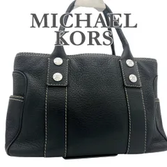 MICHAEL KORS ハンドバッグ 本革 スティッチ ブラック 1656A
