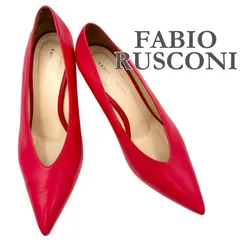 FABIO RUSCONI パンプス 本革 Vカット　 レッド 1692T