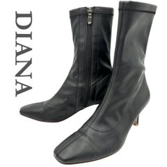 【新品未使用】DIANA ショートブーツ　ダイアナ　23.5 ダイアナ DIANA ショートブーツ （黒カーフ） -アウトレット