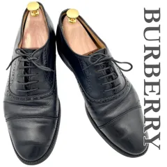 BURBERRY ドレスシューズ 本革 ストレートチップ メダリオン ブラック 1818A