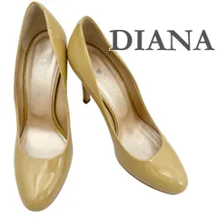 DIANA ハイヒール エナメル ビブラムソール アーモンドトゥ ピンヒール ベージュ 1875T