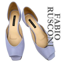 FABIO RUSCONI パンプス 本革 オープントゥ デザインカット パープル 2003T