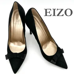 EIZO ハイヒール スエード ラメ リボン ポインテッドトゥ ブラック 2007T