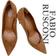 FABIO RUSCONI ハイヒール スエード ピンヒール ポインテッドトゥ ブラウン 2110A
