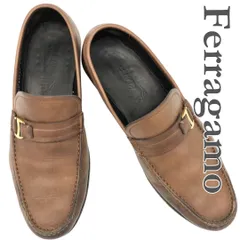 Ferragamo ローファー 本革 ゴールド金具 ブラウン 2126A