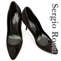 ■新品級■ Sergio Rossi ハイヒール スエード ポインテッドトゥ ブラウン 2134T