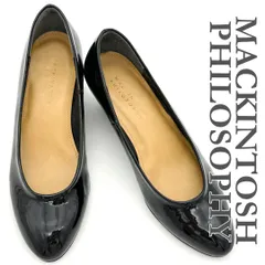 MACKINTOSH PHILOSOPHY パンプス エナメル ウェッジソール アーモンドトゥ ブラック 2389T