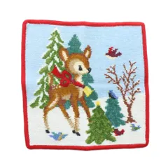 フェイラー FEILER ハンカチ タオルハンカチ ハンドタオル 赤 レッド 水色 茶色 ブラウン クリスマス柄 バンビ柄 ■SH /RI ■OS