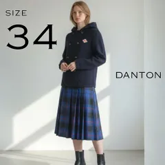 【美品】DUNTONダントン 日本製 ウールモッサダブルボタンフード付きジャケット メルトンジャケット 34(S) 紺色ネイビー【古着】【中古】【送料無料】