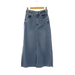 ストラ Stola. デニムスカート ロング セミフレア ジッパーフライ 34 ネイビー /NR ■OS