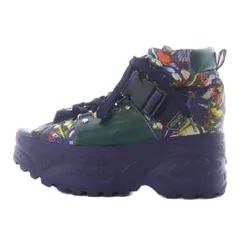 ヨースケ ヨースケ 総柄 厚底スニーカーサンダル 23cm 紺 ネイビー 緑