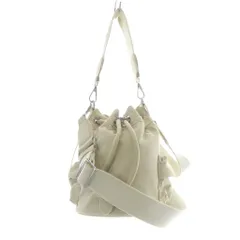 ザラ ZARA ナイロン 巾着 ショルダーバッグ ハンドバッグ 2way ベージュ