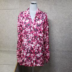 希少美品】ジバンシー ピンク 総柄 長袖ブラウス ボウタイシャツ 