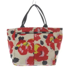 レスポートサック ポーチ付き 花柄 トートバッグ ハンドバッグ アイボリー 赤