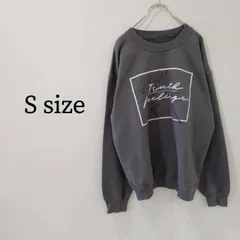 メンズ トップス スウェット トレーナー クルーネック グレー ロゴ入り ロゴ 長袖 ロングスリーブ オーバーサイズ ゆるダボ S