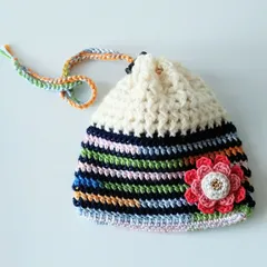 セット９.巾着＋お花ブローチ