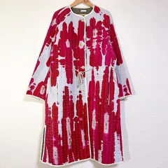 美品 TELMA 23SS QUIL TED COAT 日本製 リバーシブル キルティングコート 花柄×カーキ 34 FREE相当