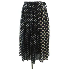 ノップドゥノッド nop de nod ドット  フレアスカート インナー付き M ネイビー ベージュ /CX ■OS