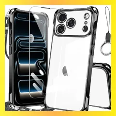 ★送料無料★Size:iPhone 17 ProMax_Color:ブラック tuulaasii iPhone 17 Pro Max ケース クリア ストラップ2枚付き HDフィルム1枚付き 調節可能な ショルダー 首掛け 紐付き 肩がけ ストラップホール付き