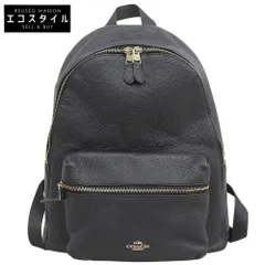 COACH コーチ ペプルドレザー チャーリー バックパック リュック デイパック レディース ブラック×ゴールド金具 F38288