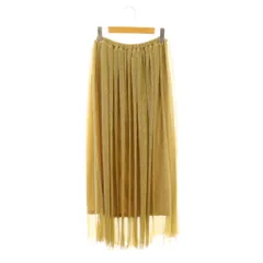 スローブ イエナ SLOBE IENA  フィム ラメプリーツギャザーロングスカート マキシ F ゴールド色 /AT ■OS