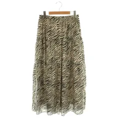 セオリーリュクス theory luxe ZEBRA PRINT KANOA ゼブラ柄ロングスカート ティアード 38 ベージュ ブラック /HK ■OS