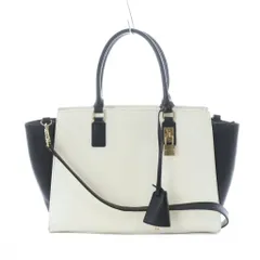 サマンサタバサ Samantha Thavasa サマンサマイン 2WAYトートバッグ ハンド ショルダー 白 ホワイト 黒 ブラック バイカラー 台形 南京錠チャーム付き ■SH /RI ■OS