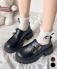 【日本倉庫即納】新品 厚底ローファー 美脚 レディース レトロ風ローファー 新作 走れるパンプス