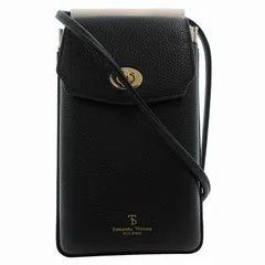 サマンサタバサプチチョイス Samantha Thavasa Petit Choice フラップバイカッラースマホショルダー ウォレット バッグ ポーチ 黒 ブラック /FF