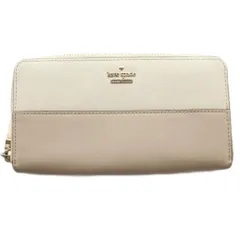 ケイトスペード KATE SPADE キャメロンストリート レイシー 長財布 ラウンドファスナー レザー 白 ホワイト ベージュ /SS ■OS