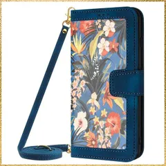 ★送料無料★Size:iPhone17 Pro Max 用_Color:ネイビー iPhone 17 Pro Max との互換性あり ケース 手帳型 人気 スマホケース アイホン17 プロ マックス 用 財布型 カバー 可愛い 花柄 カードポケット付き 軽量
