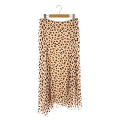 セオリー Theory LEO FLORA ASYM SEAM SKT L スカート フレア アシンメトリー シルク 総柄 2 ライトピンク 黒 /MI ■OS